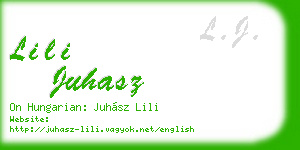 lili juhasz business card