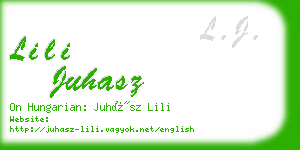 lili juhasz business card
